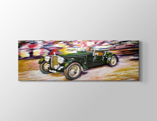Green Race Car Kanvas tablosu