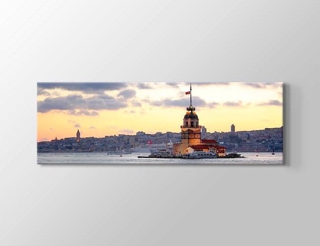 Kız Kulesi ve İstanbul silüeti Kanvas tablosu