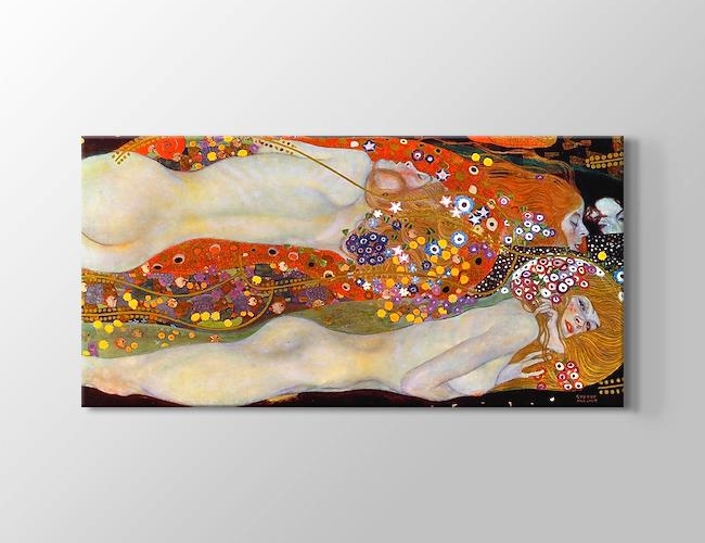 Water Serpents II Gustav Klimt Kanvas tablosu