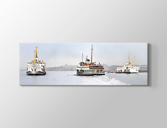 İstanbul - Boğazda Vapurlar Kanvas tablosu