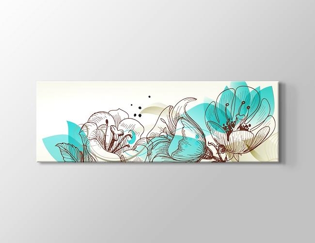Retro Çiçekler Kanvas tablosu