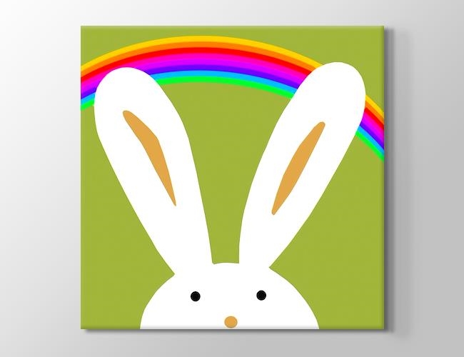 Bunny and the Rainbow Kanvas tablosu