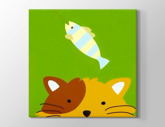 Fish and Cat Kanvas tablosu