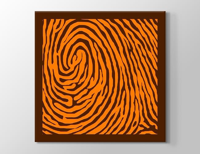 Fingerprint Parmak İzi - Turuncu Kanvas tablosu