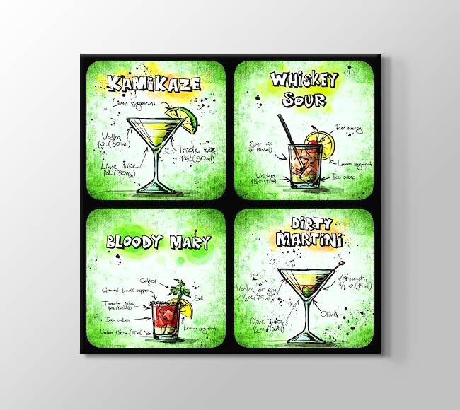  Kamikaze - Whiskey Sour - Bloody Mary - Dirty Martini