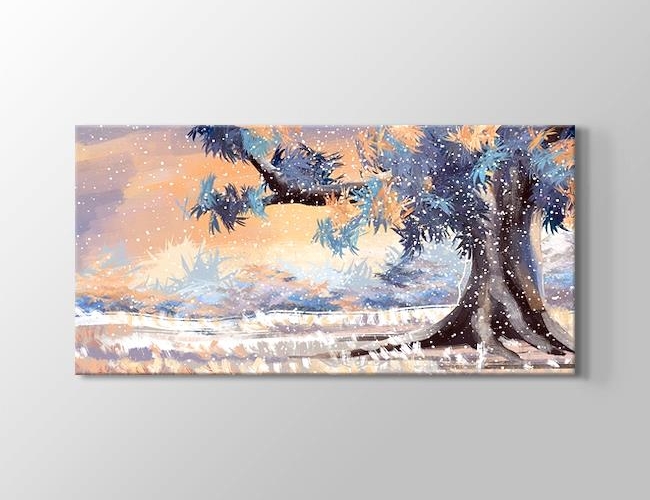 Kış Zamanı ve Ağaç Kanvas tablosu