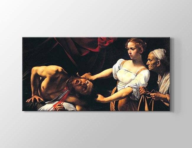 Judith Beheading Holofernes - Wide Caravaggio Kanvas tablosu