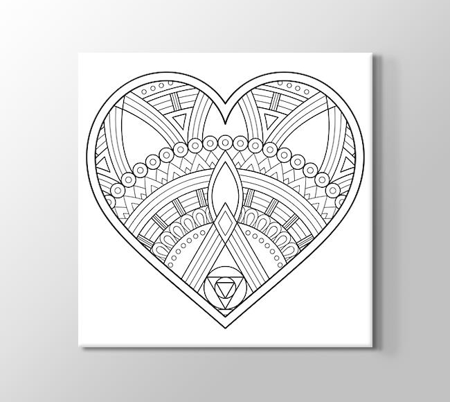  Kalp Desenli Benzersiz Şekilli Mandala Boyama