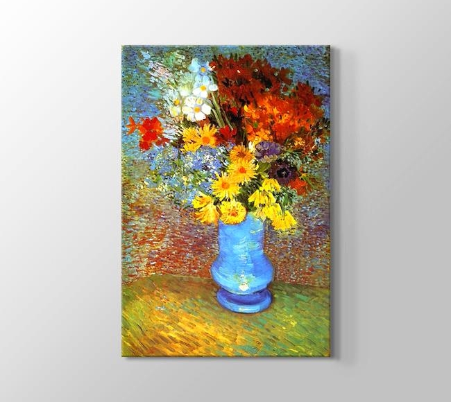  Vincent van Gogh Flowers in a Blue Vase - Mavi Vazoda Çiçekler