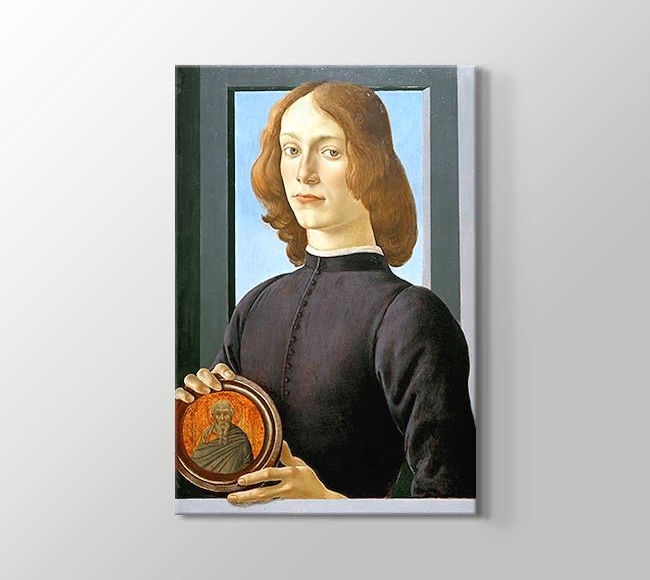  Sandro Botticelli Young Man Holding a Roundel