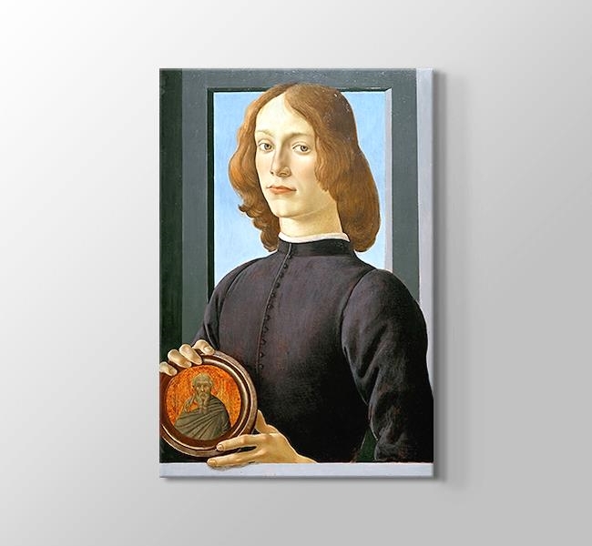 Sandro Botticelli Young Man Holding a Roundel