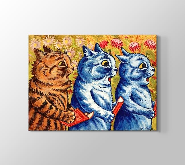  Louis Wain Three Cats Singing - Şarkı Söyleyen Üç Kedi