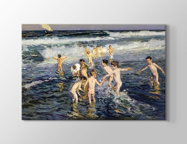  Children at the beach - Sahilde çocuklar Joaquin Sorolla Kanvas tablosu