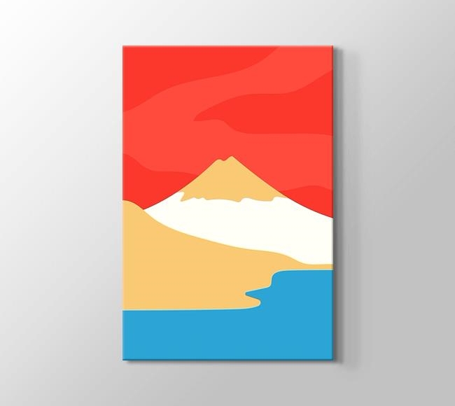  Renk Desenleri - Dağ Deniz ve Kırmızı Gökyüzü
