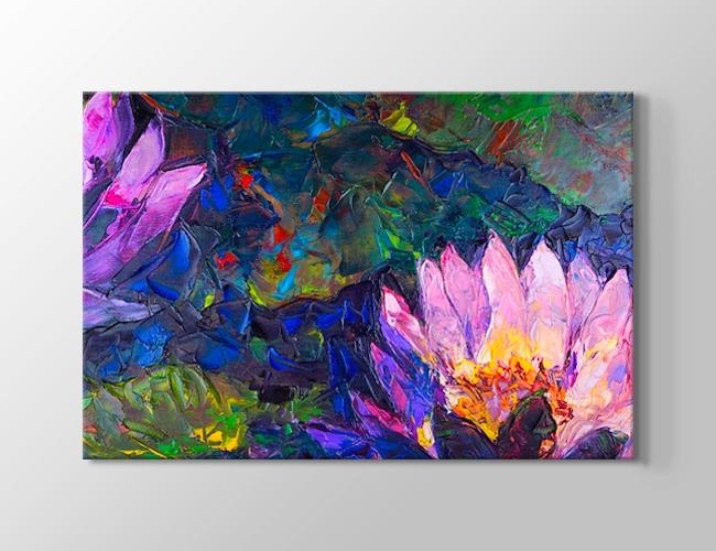 Yağlı Boya Nilüfer Çiçeği Kanvas tablosu