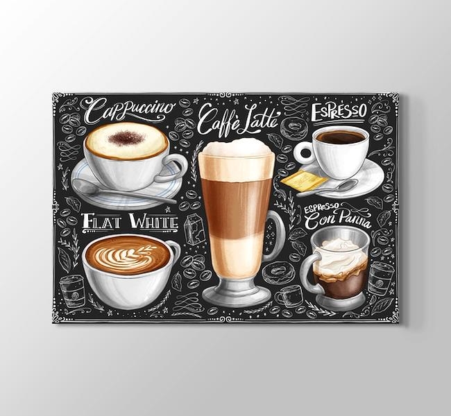 Kahve Türleri - Cappuccino - Flat White -Caffe Latte - Espresso - Espresso Con Panna