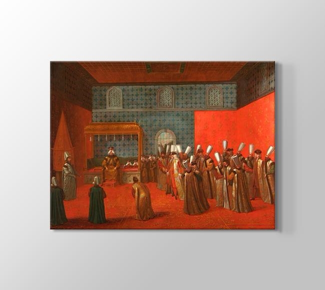  Jean-Baptiste van Mour Osmanlı Padişahı Sultan III. Ahmed ile Hollanda Büyükelçi Cornelis Calkoen bir görüşmede