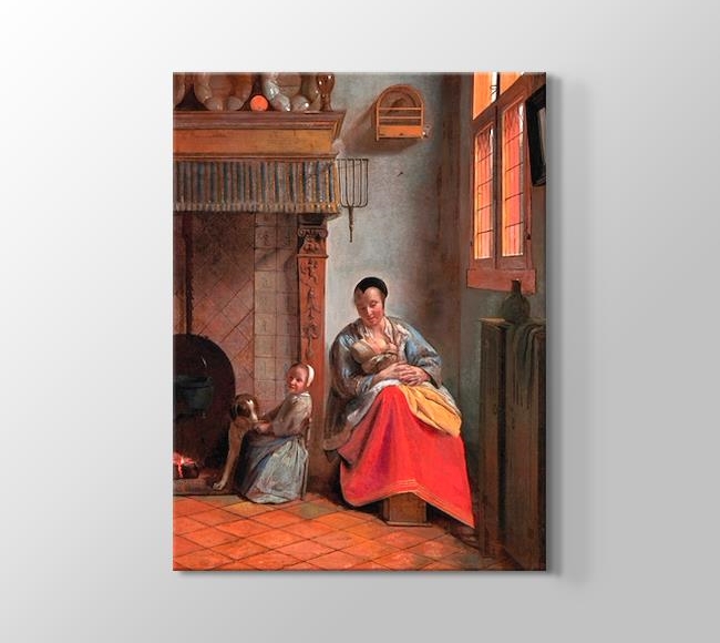 Pieter de Hooch Woman with Children in an Interior