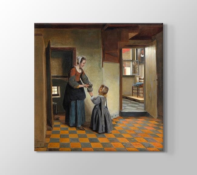  Pieter de Hooch A Woman with a Child in a Pantry