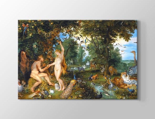 The Garden of Eden with the Fall of Man Peter Paul Rubens Kanvas tablosu