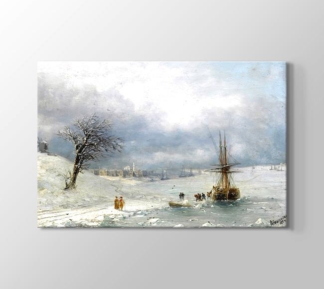  Ivan Aivazovsky Frozen Bosphorus Under Snow - 1874 İstanbul Boğazı Karlar Altında