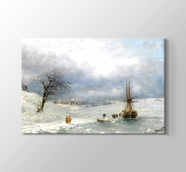  Ivan Aivazovsky Frozen Bosphorus Under Snow - 1874 İstanbul Boğazı Karlar Altında
