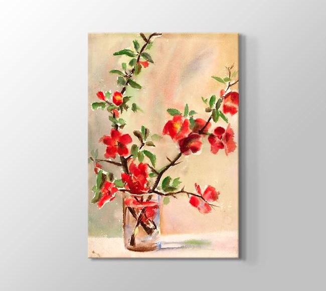  Georgia O'Keeffe Vazodaki İsimsiz Kırmızı Çiçekler