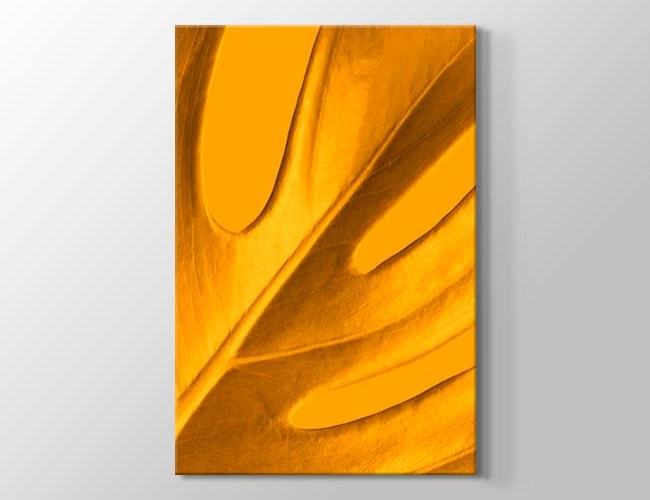 Sarı Kurumuş Yaprak - Yakın Çekim Kanvas tablosu