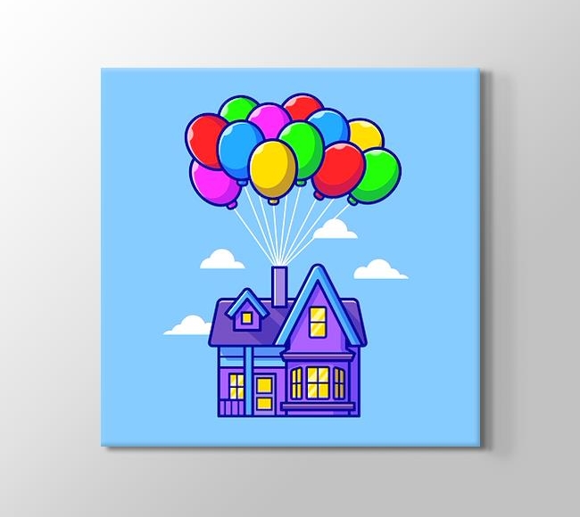  Bacasındaki Balonlarla Uçan Ev