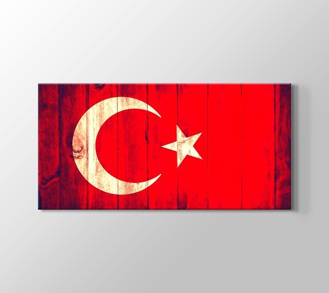  Ahşap Desenli Türk Bayrağı