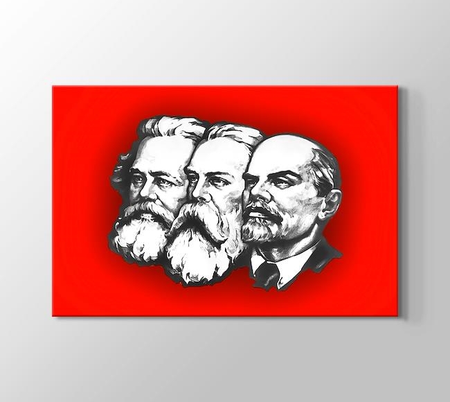  Marx, Engels ve Lenin - Sovyet Propaganda Posteri