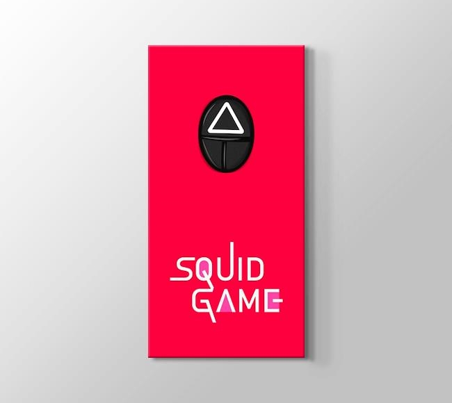  Kırmızı Zeminde Üçgen Squid Game Maskesi
