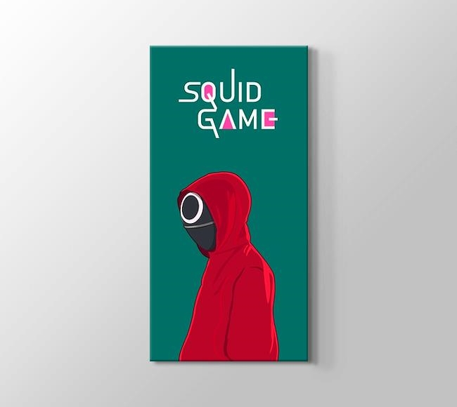  Yeşil Zeminde Daire Maskeli Squid Game Karakteri
