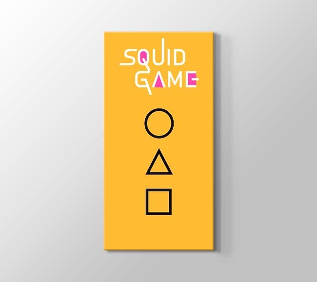  Sarı Zeminde Squid Game Şekilleri
