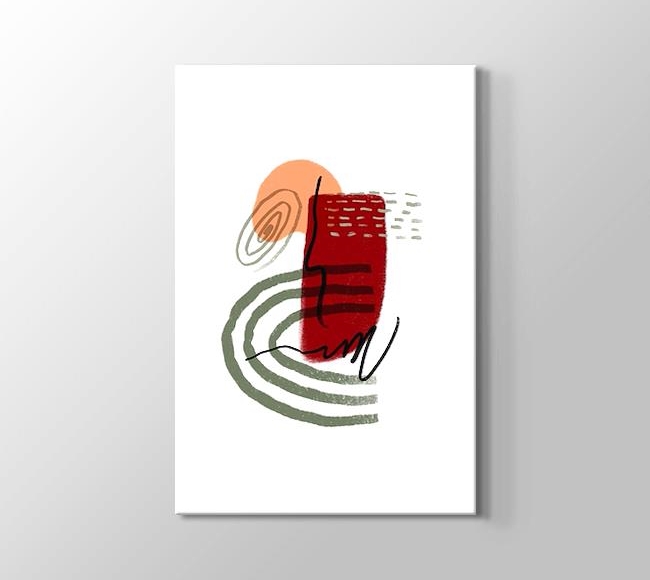  Kırmızı ve Turuncu Minimalist Yapraklar - 3