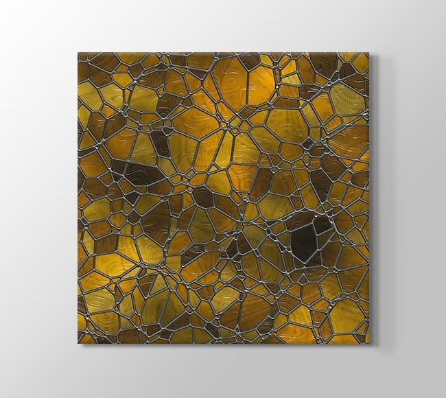  Kahverengi Camdaki Mozaik Vitray Desen