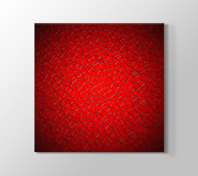 Kırmızı Camdaki Mozaik Vitray Desen - 2