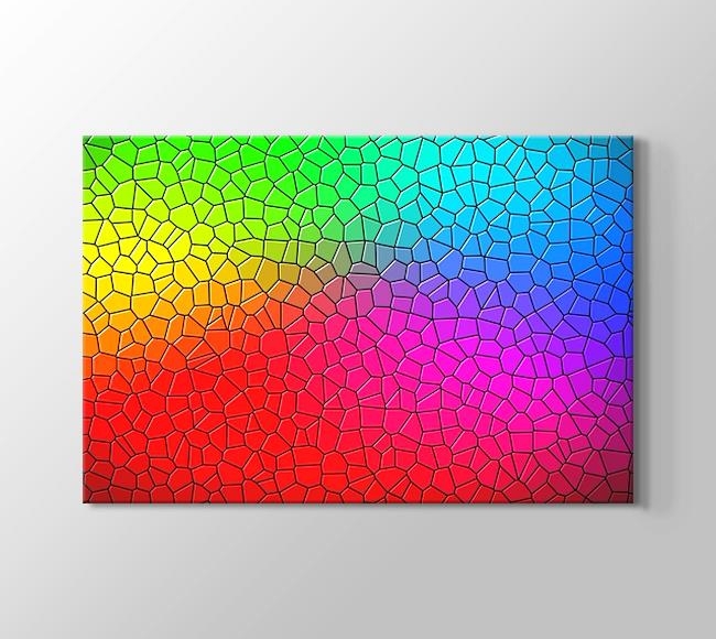  Gökkuşağı Renkli Camdaki Mozaik Vitray Desen - 2