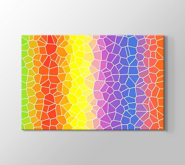  Gökkuşağı Tonlarında Camdaki Mozaik Vitray Desen