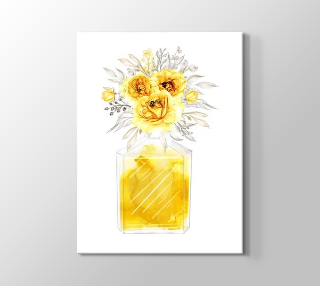  Sarı Renkli Parfüm Şişesindeki Çiçekler