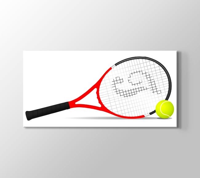  Beyaz Fonda Raket ve Tenis Topu