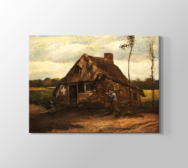  Vincent van Gogh Cabana con Campesino Regresando a Casa