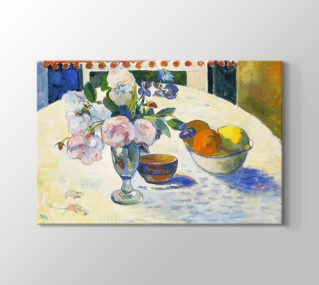  Paul Gauguin Flowers and a Bowl of Fruit on a Table