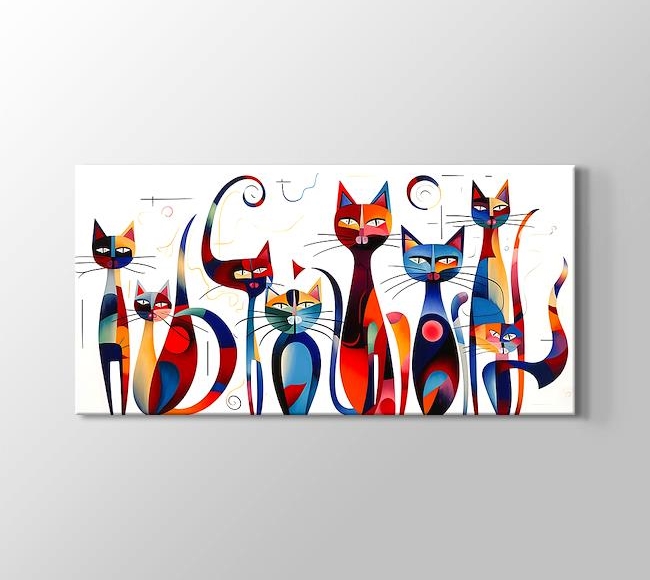  8 Kedi Wassily Kandinsky Tarzı