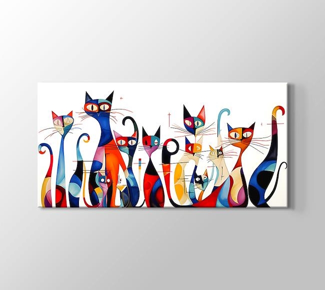  10 Kedi Wassily Kandinsky Tarzı