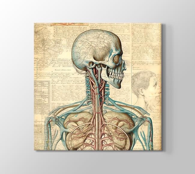  Retro Anatomi - Detaylı İnsan Vücudu İllüstrasyonu