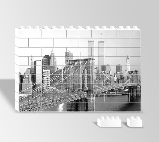 New York - Brooklyn Bridge - Siyah Beyaz