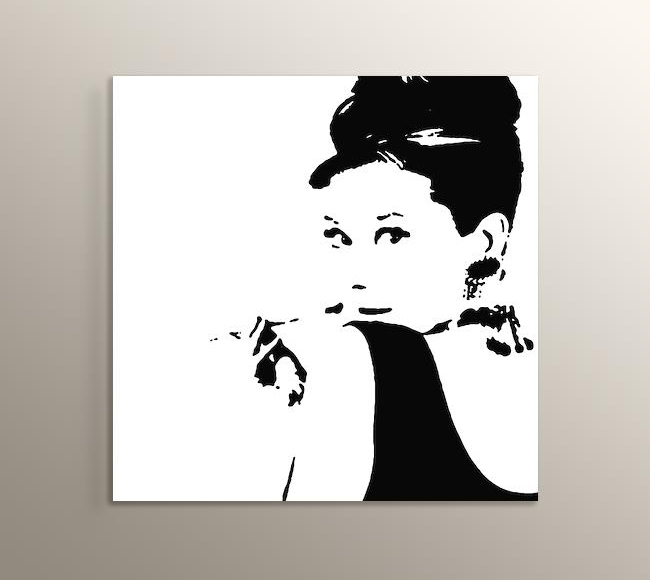 Audrey Hepburn - Pop Art - Black White