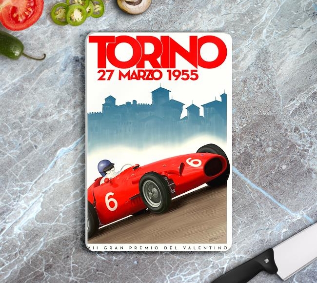 1955 Torino Formula 1 Vintage Posteri