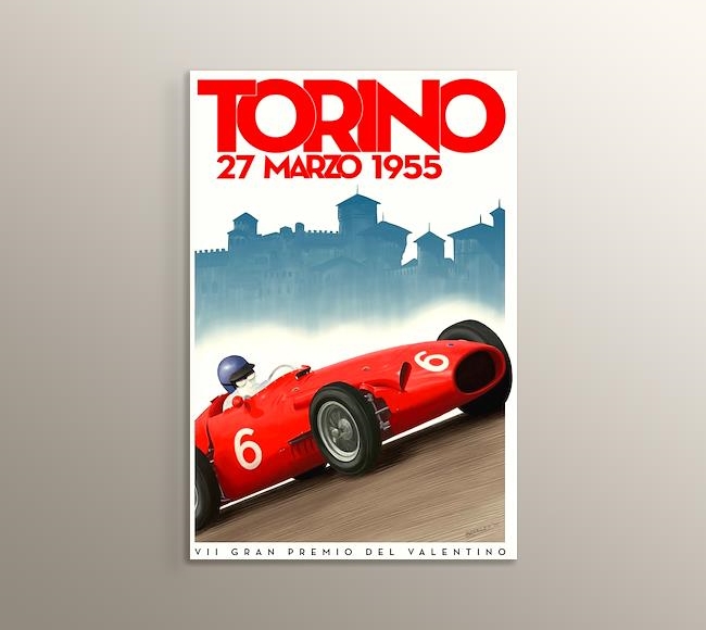 1955 Torino Formula 1 Vintage Posteri